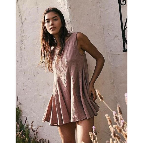 Free People Just For You Playsuit in Elderberry Tea Sz S - Picture 1 of 10